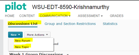 D2L Creating new discussion